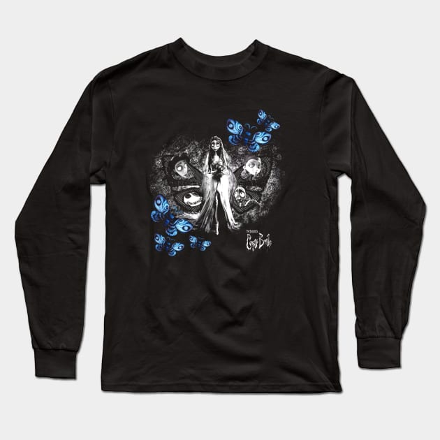 Tim Burton Corpse Bride Emily Butterflies Long Sleeve T-Shirt by Leblancd Nashb